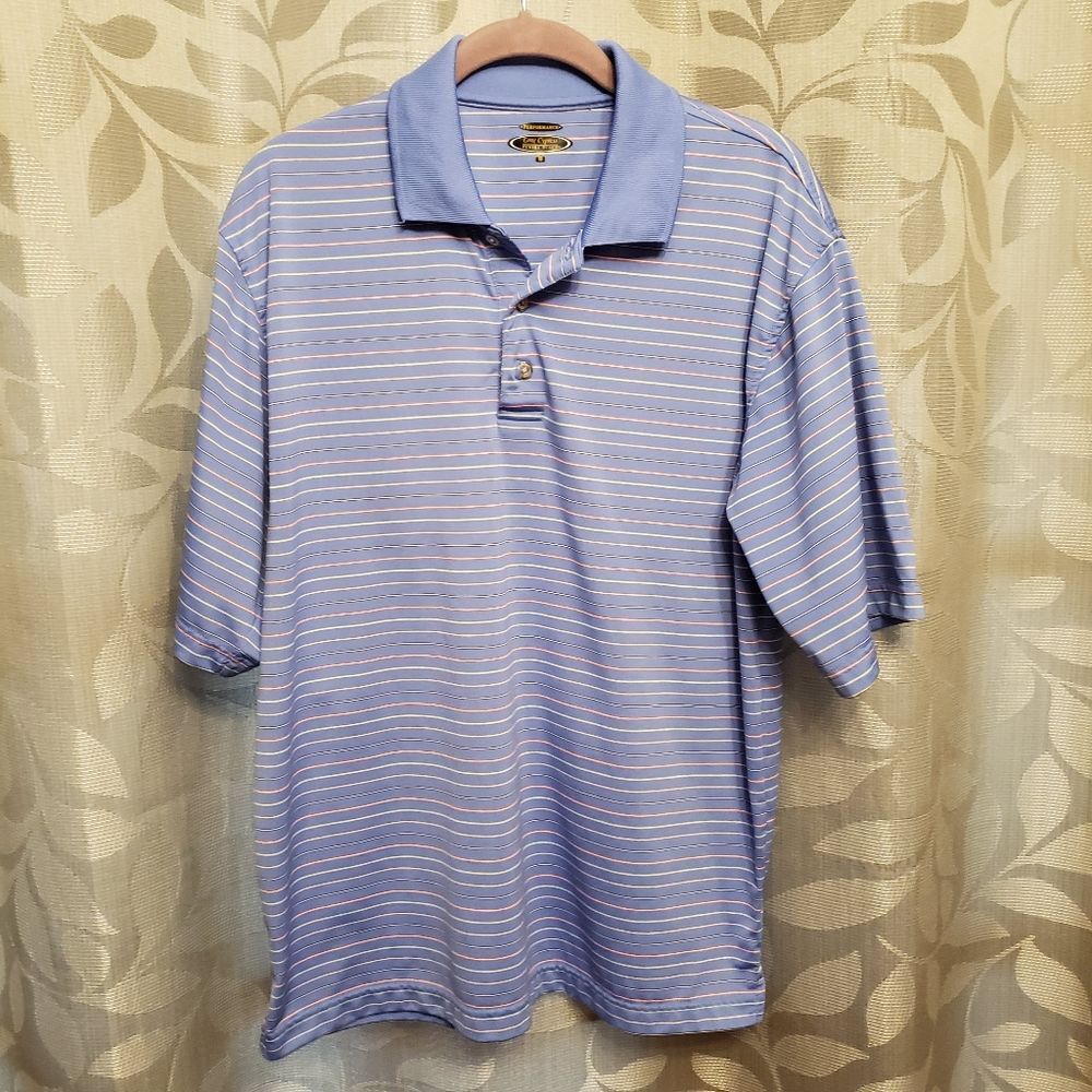 Men's Lone Cypress Pebble Beach Striped Golf Shirt Size M - Picture 11 of 11